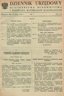 Dziennik Urzędowy Ministerstwa Budownictwa i Przemysłu Materiałów Budowlanych. 1959, nr 3 (20 lutego)