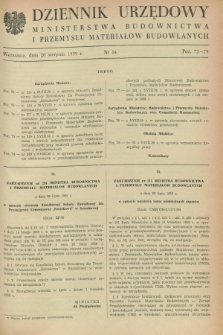 Dziennik Urzędowy Ministerstwa Budownictwa i Przemysłu Materiałów Budowlanych. 1959, nr 14 (20 sierpnia)