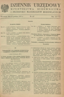 Dziennik Urzędowy Ministerstwa Budownictwa i Przemysłu Materiałów Budowlanych. 1959, nr 23 (22 grudnia)