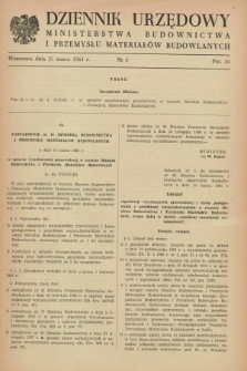 Dziennik Urzędowy Ministerstwa Budownictwa i Przemysłu Materiałów Budowlanych. 1961, nr 6 (25 marca)
