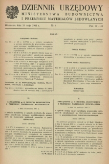 Dziennik Urzędowy Ministerstwa Budownictwa i Przemysłu Materiałów Budowlanych. 1961, nr 9 (20 maja)