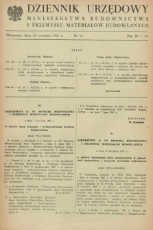 Dziennik Urzędowy Ministerstwa Budownictwa i Przemysłu Materiałów Budowlanych. 1961, nr 16 (30 września)