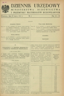 Dziennik Urzędowy Ministerstwa Budownictwa i Przemysłu Materiałów Budowlanych. 1963, nr 4 (25 marca)