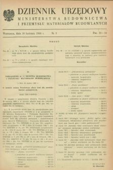 Dziennik Urzędowy Ministerstwa Budownictwa i Przemysłu Materiałów Budowlanych. 1963, nr 5 (10 kwietnia)