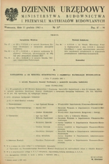 Dziennik Urzędowy Ministerstwa Budownictwa i Przemysłu Materiałów Budowlanych. 1963, nr 20 (31 grudnia)