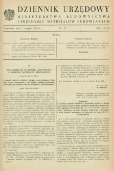 Dziennik Urzędowy Ministerstwa Budownictwa i Przemysłu Materiałów Budowlanych. 1965, nr 12 (7 sierpnia)