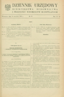 Dziennik Urzędowy Ministerstwa Budownictwa i Przemysłu Materiałów Budowlanych. 1965, nr 13 (20 września)