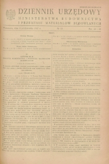 Dziennik Urzędowy Ministerstwa Budownictwa i Przemysłu Materiałów Budowlanych. 1967, nr 12 (4 października)