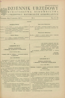 Dziennik Urzędowy Ministerstwa Budownictwa i Przemysłu Materiałów Budowlanych. 1969, nr 6 (12 września)