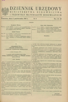 Dziennik Urzędowy Ministerstwa Budownictwa i Przemysłu Materiałów Budowlanych. 1969, nr 9 (27 października)