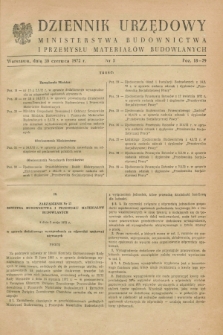 Dziennik Urzędowy Ministerstwa Budownictwa i Przemysłu Materiałów Budowlanych. 1972, nr 5 (30 czerwca)