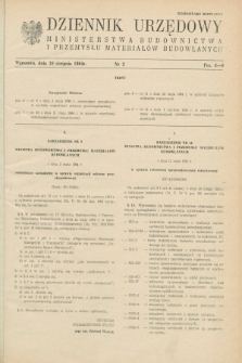 Dziennik Urzędowy Ministerstwa Budownictwa i Przemysłu Materiałów Budowlanych. 1984, nr 2 (30 sierpnia)