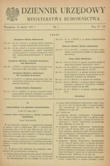 Dziennik Urzędowy Ministerstwa Budownictwa. 1957, nr 3 (30 marca)