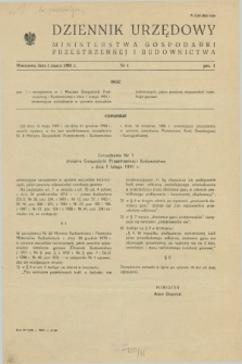 Dziennik Urzędowy Ministerstwa Gospodarki Przestrzennej i Budownictwa. 1991, nr 1 (1 marca)