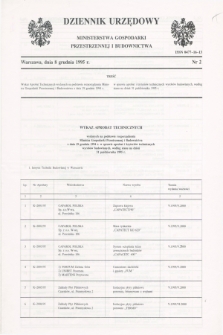 Dziennik Urzędowy Ministerstwa Gospodarki Przestrzennej i Budownictwa. 1995, nr 2 (8 grudnia)