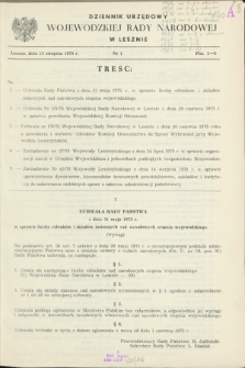 Dziennik Urzędowy Wojewódzkiej Rady Narodowej w Lesznie. 1975, nr 1 (15 sierpnia)