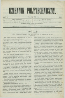 Dziennik Polytechniczny. R.3, poszyt 4 (1862) + wkładka