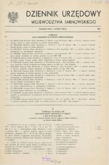 Dziennik Urzędowy Województwa Tarnowskiego. 1988, nr 1 (1 lutego)