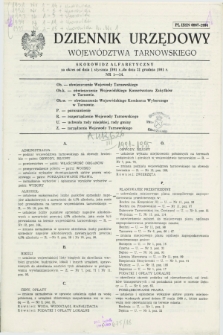 Dziennik Urzędowy Województwa Tarnowskiego. 1991, Skorowidz alfabetyczny