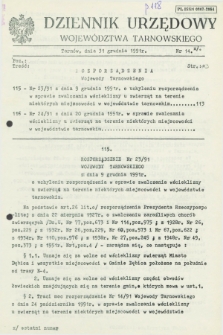 Dziennik Urzędowy Województwa Tarnowskiego. 1991, nr 14 (31 grudnia)