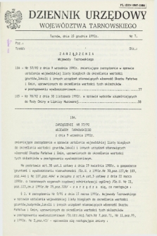 Dziennik Urzędowy Województwa Tarnowskiego. 1992, nr 7 (15 grudnia)