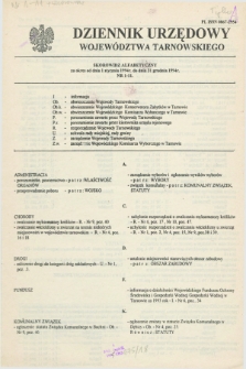 Dziennik Urzędowy Województwa Tarnowskiego. 1994, Skorowidz alfabetyczny