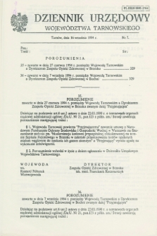 Dziennik Urzędowy Województwa Tarnowskiego. 1994, nr 7 (16 września)