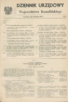 Dziennik Urzędowy Województwa Koszalińskiego. 1987, nr 4 (20 lutego)
