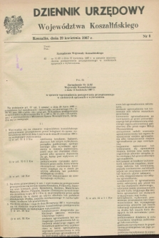 Dziennik Urzędowy Województwa Koszalińskiego. 1987, nr 8 (29 kwietnia)