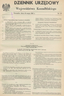 Dziennik Urzędowy Województwa Koszalińskiego. 1987, nr 10 (29 maja)