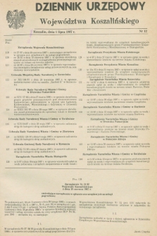 Dziennik Urzędowy Województwa Koszalińskiego. 1987, nr 12 (1 lipca)