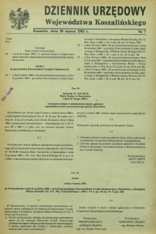 Dziennik Urzędowy Województwa Koszalińskiego. 1992, nr 7 (30 marca)