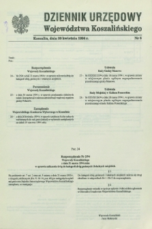Dziennik Urzędowy Województwa Koszalińskiego. 1994, nr 5 (30 kwietnia)