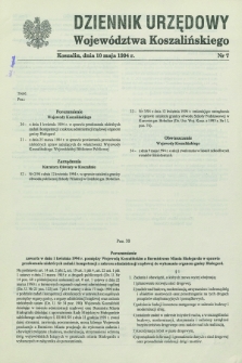 Dziennik Urzędowy Województwa Koszalińskiego. 1994, nr 7 (10 maja)