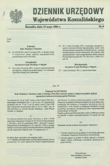 Dziennik Urzędowy Województwa Koszalińskiego. 1994, nr 8 (15 maja)