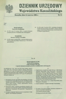 Dziennik Urzędowy Województwa Koszalińskiego. 1994, nr 11 (14 czerwca)