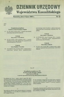 Dziennik Urzędowy Województwa Koszalińskiego. 1994, nr 12 (4 lipca)