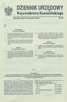 Dziennik Urzędowy Województwa Koszalińskiego. 1994, nr 18 (21 listopada)
