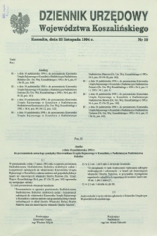 Dziennik Urzędowy Województwa Koszalińskiego. 1994, nr 19 (23 listopada)