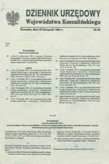 Dziennik Urzędowy Województwa Koszalińskiego. 1994, nr 20 (28 listopada)