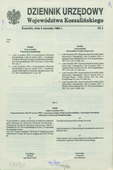 Dziennik Urzędowy Województwa Koszalińskiego. 1995, nr 1 (3 stycznia)