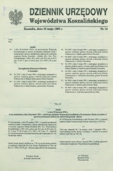 Dziennik Urzędowy Województwa Koszalińskiego. 1995, nr 14 (12 maja)