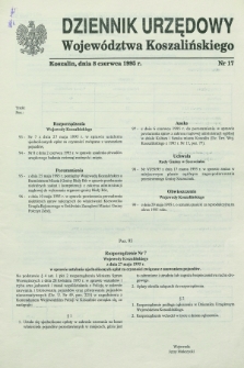 Dziennik Urzędowy Województwa Koszalińskiego. 1995, nr 17 (8 czerwca)