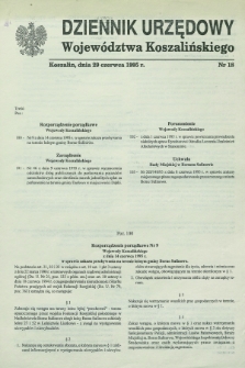 Dziennik Urzędowy Województwa Koszalińskiego. 1995, nr 18 (29 czerwca)