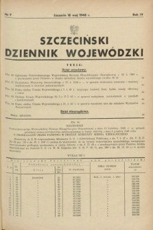 Szczeciński Dziennik Wojewódzki. R.4, nr 7 (18 maj 1948)