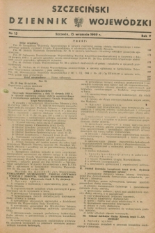 Szczeciński Dziennik Wojewódzki. R.5, nr 15 (15 września1949)