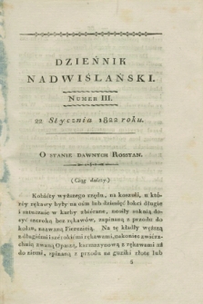 Dzieńnik Nadwiślański. 1822, nr 3 (22 stycznia)
