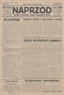 Naprzód : organ Polskiej Partji Socjalistycznej. 1934, nr 81 (po konfiskacie nakład drugi)