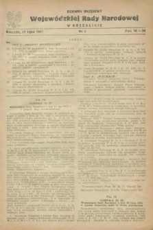 Dziennik Urzędowy Wojewódzkiej Rady Narodowej w Koszalinie. 1951, nr 3 (17 lipca)