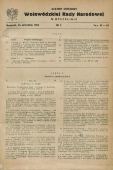 Dziennik Urzędowy Wojewódzkiej Rady Narodowej w Koszalinie. 1952, nr 5 (25 września)